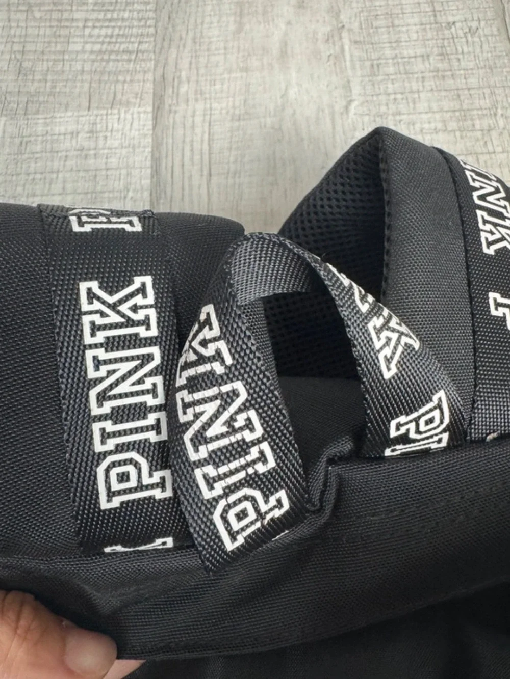 PINK Victoria's Secret Black Backpack with White Logo